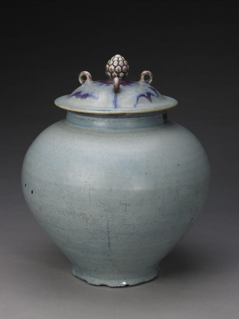 图片[1]-Jun Kiln Sky Blue Glaze Purple Red Spot Cap-China Archive